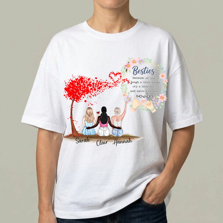 Personalized Besties T-Shirt – Custom Friends Shirt with Names & Quote