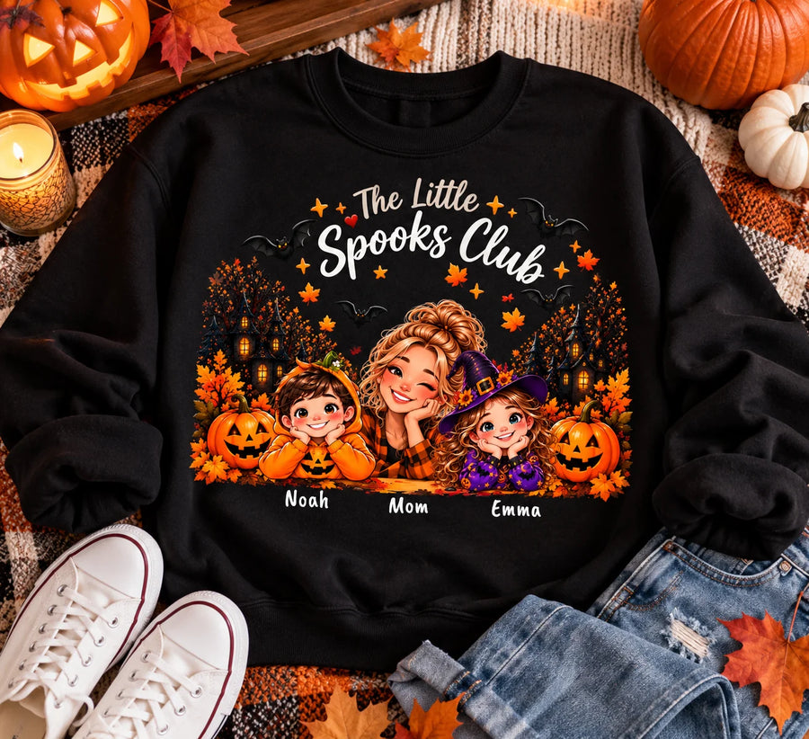 Personalized Halloween Mom & Kids Sweatshirt – The Little Spooks Club Family Halloween Shirt