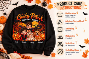 Candy Patrol Sweatshirt Care Guide