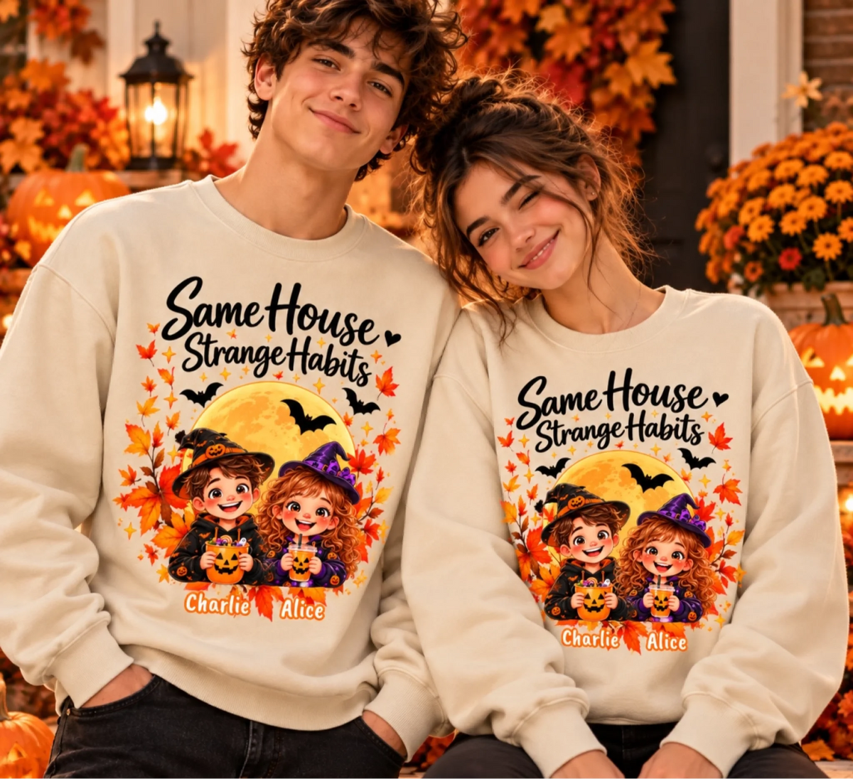 Cozy Halloween Sweatshirt Duo