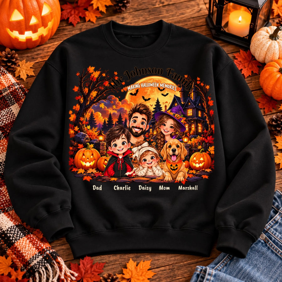 Autumn Halloween Black Sweatshirt Mockup
