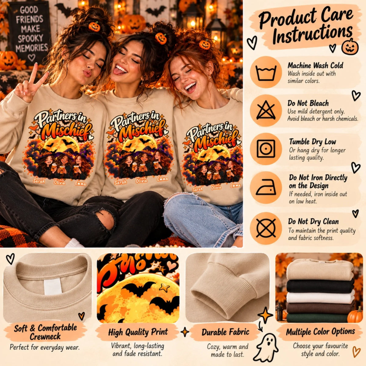 Halloween Sweatshirt Care Guide