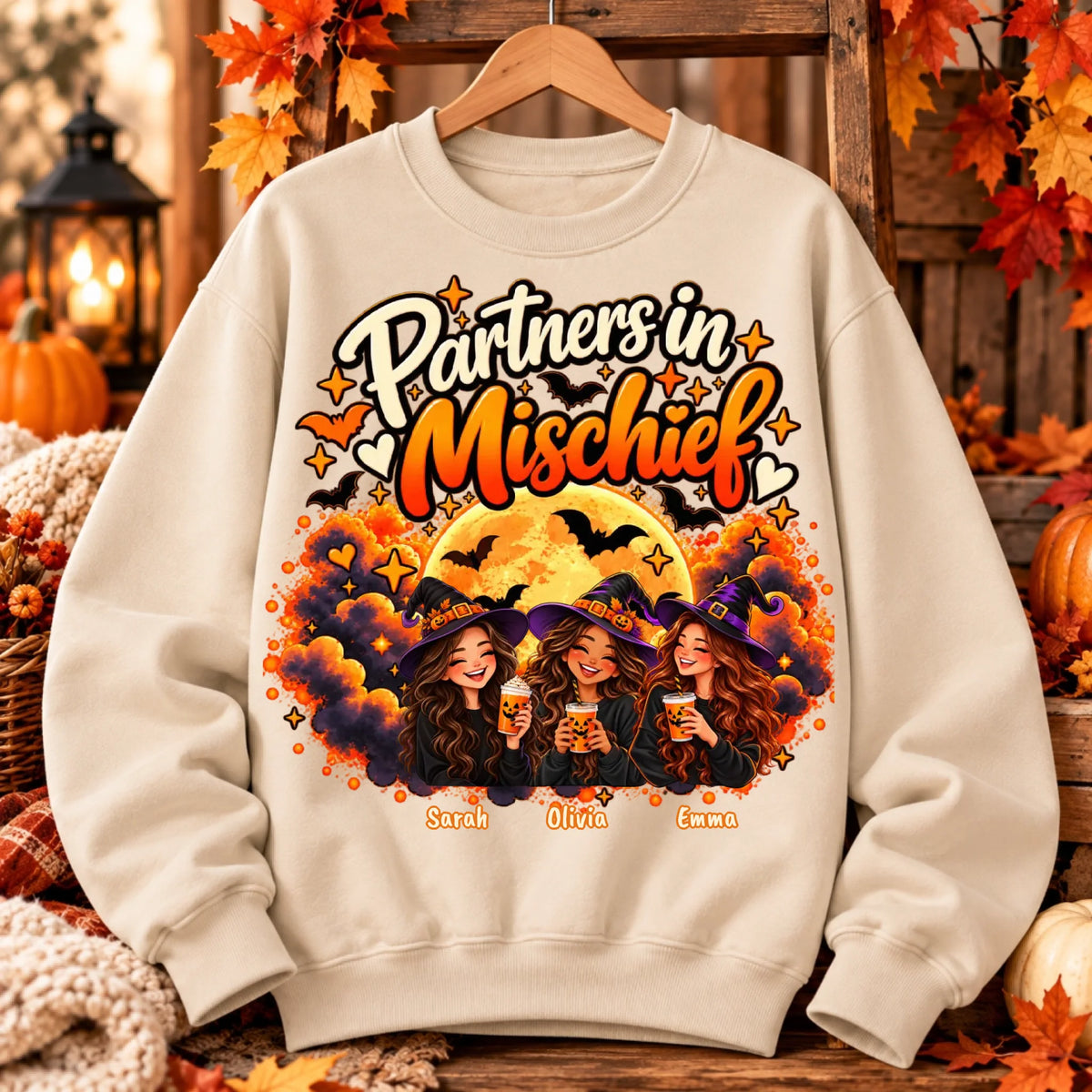 Cozy Autumn Beige Sweatshirt Display