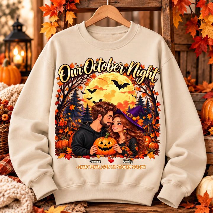 Cozy Autumn Beige Sweatshirt Display