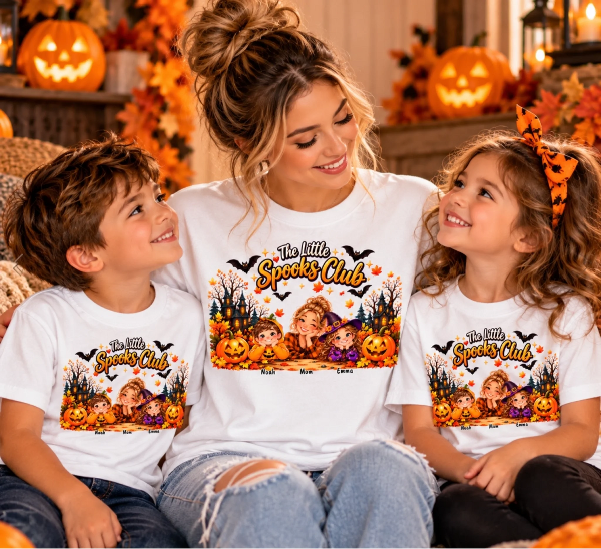 Cozy Little Spooks Family Portrait