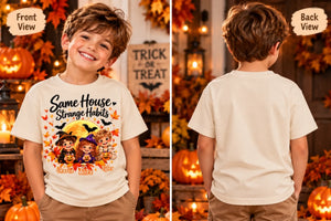 Autumn Halloween T-Shirt Front and Back Views