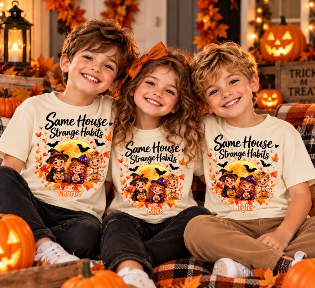 Cosy Halloween Trio in Matching Tees