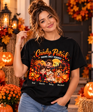 Candy Patrol Halloween Porch Portrait