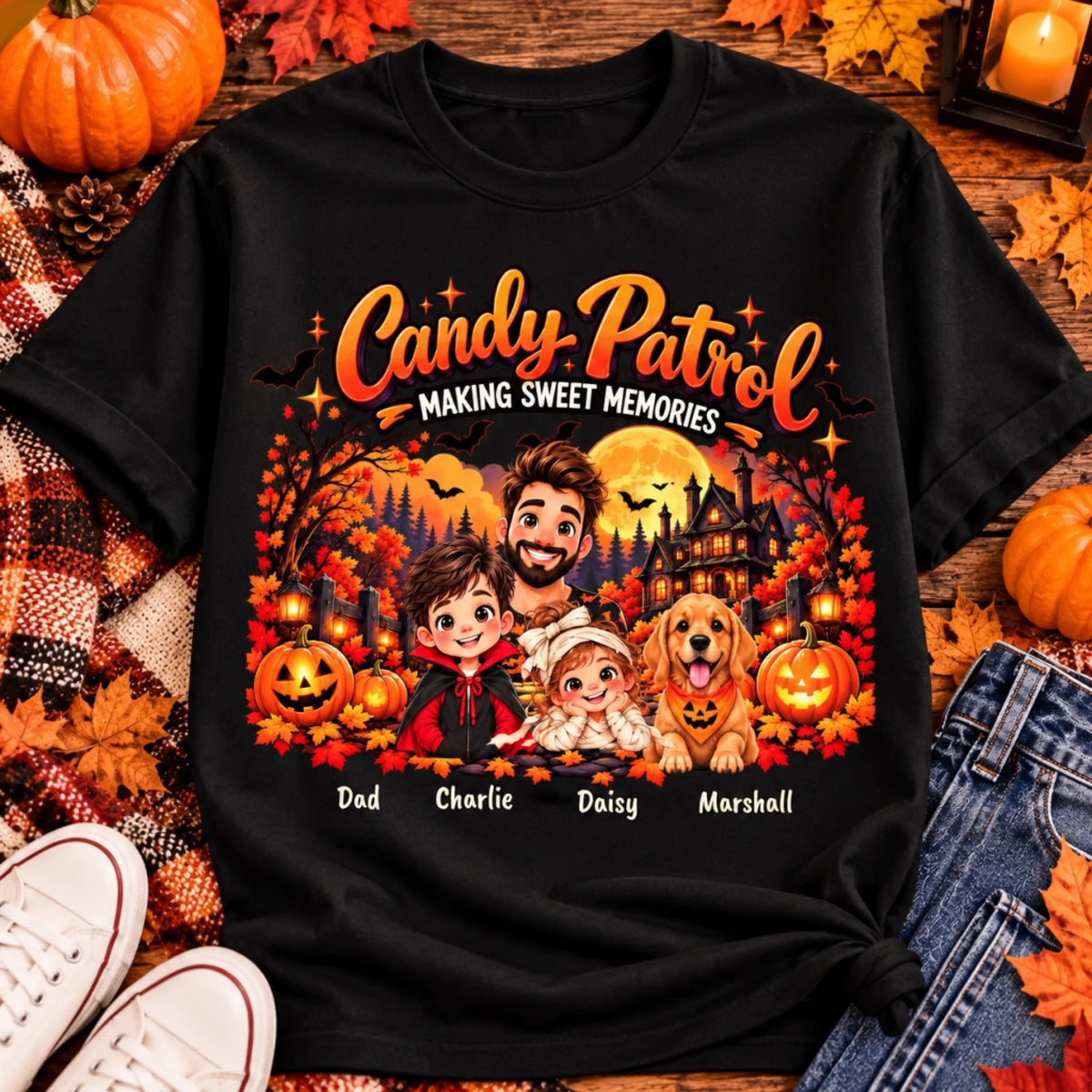 Candy Patrol Family Halloween T-Shirt Mockup