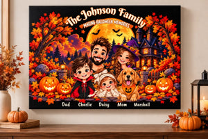 The Johnson Family Halloween Canvas Display