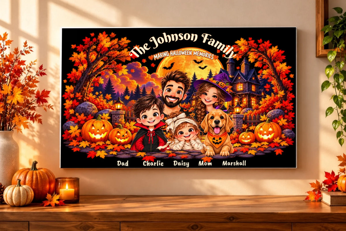 Cozy Autumn Canvas Decor Mockup