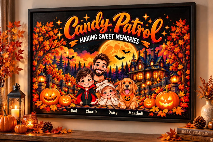 Candy Patrol Halloween Family Wall Art