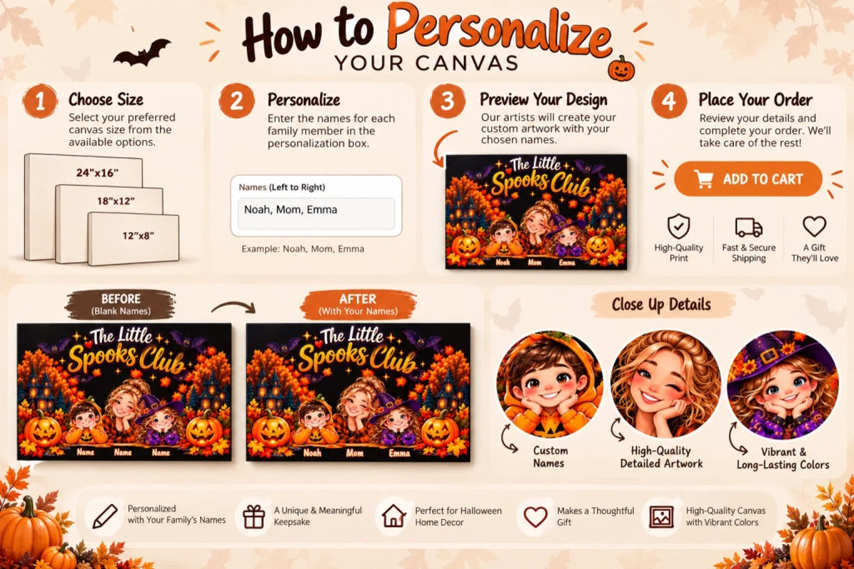 Personalise the Little Spooks Club Canvas