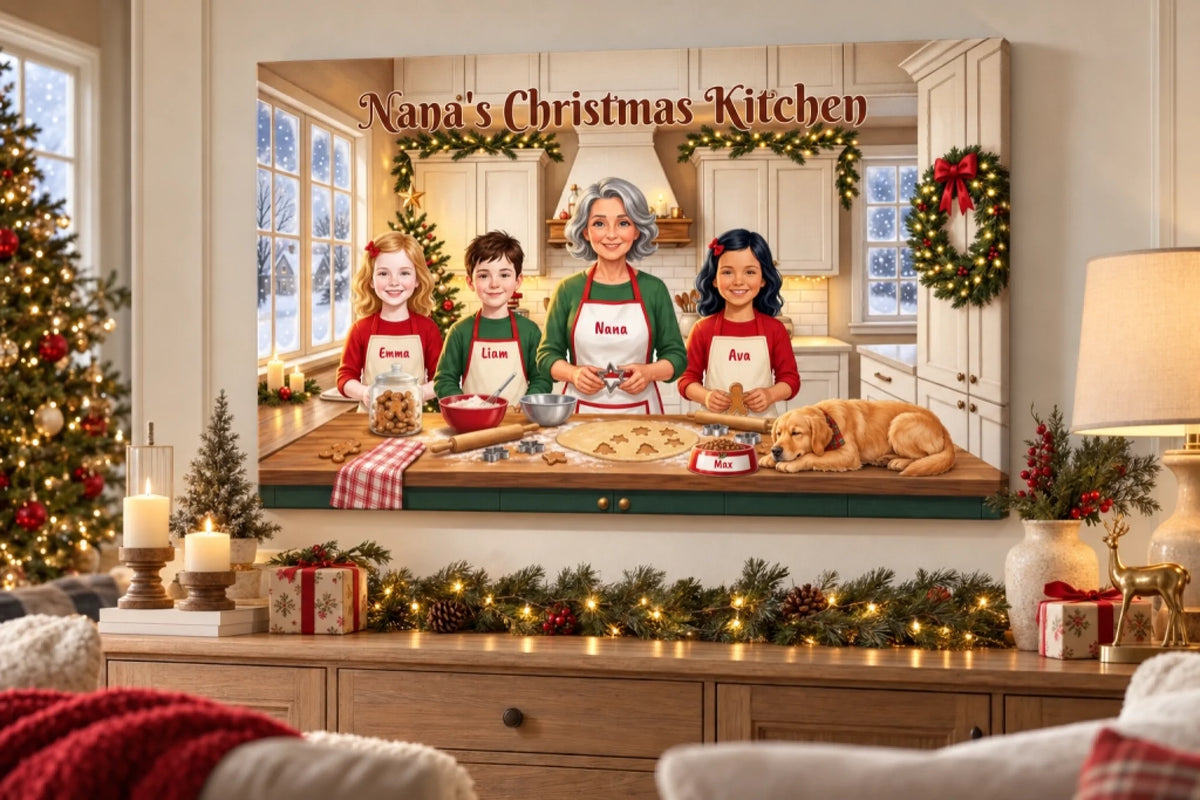 Nana’s Christmas Kitchen Canvas Display