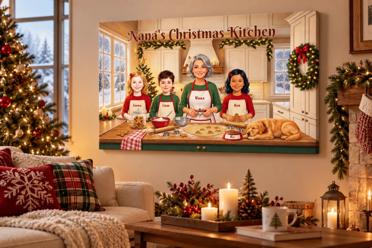 Nana’s Christmas Kitchen Living Room