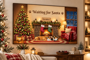 Waiting for Santa_ Cozy Pet Christmas Canvas