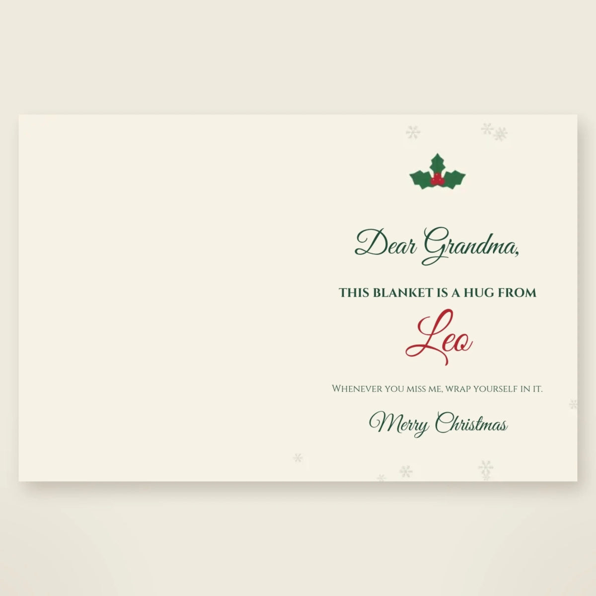 Personalized Miles Apart Christmas card inside message
