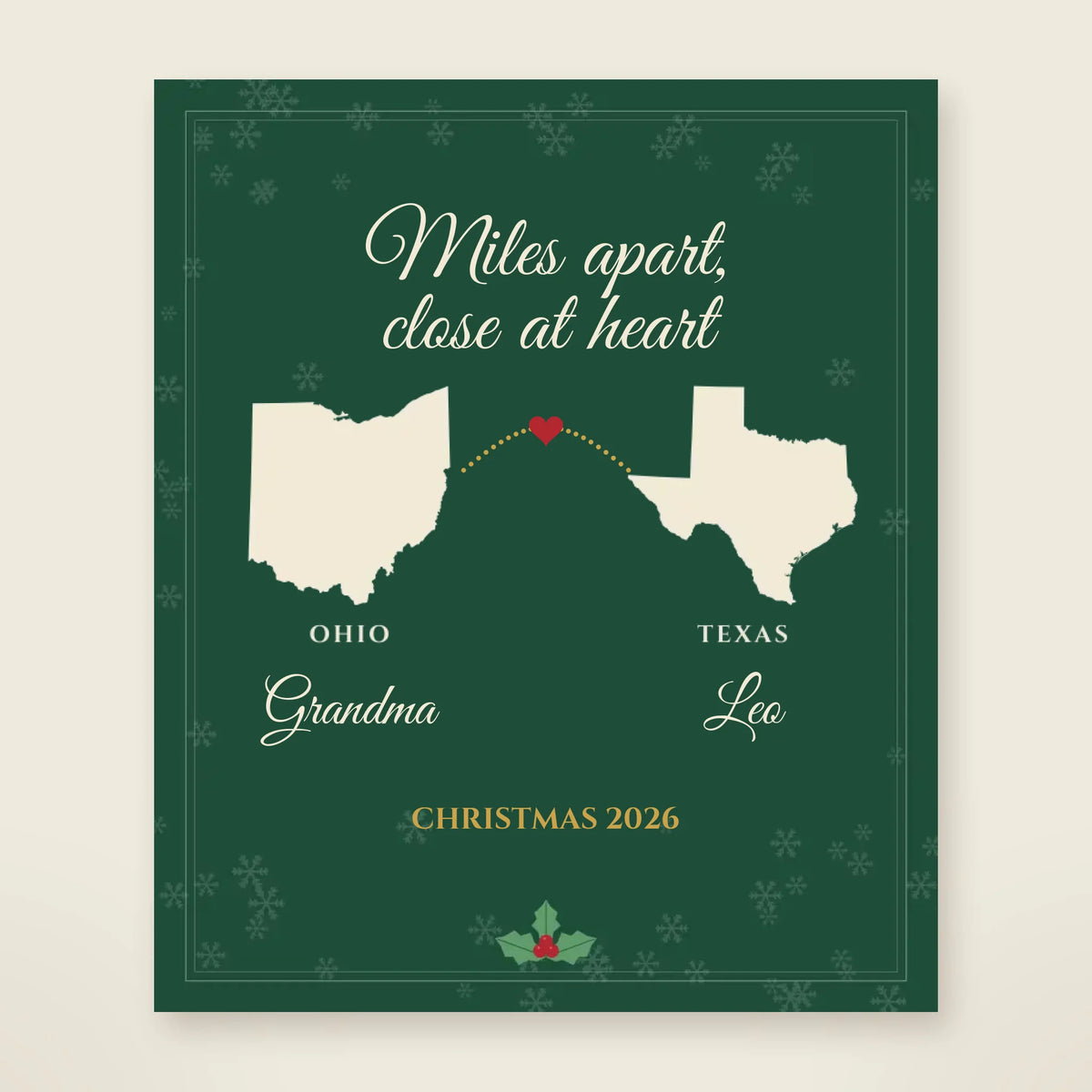 Personalized Miles Apart state to state sherpa blanket