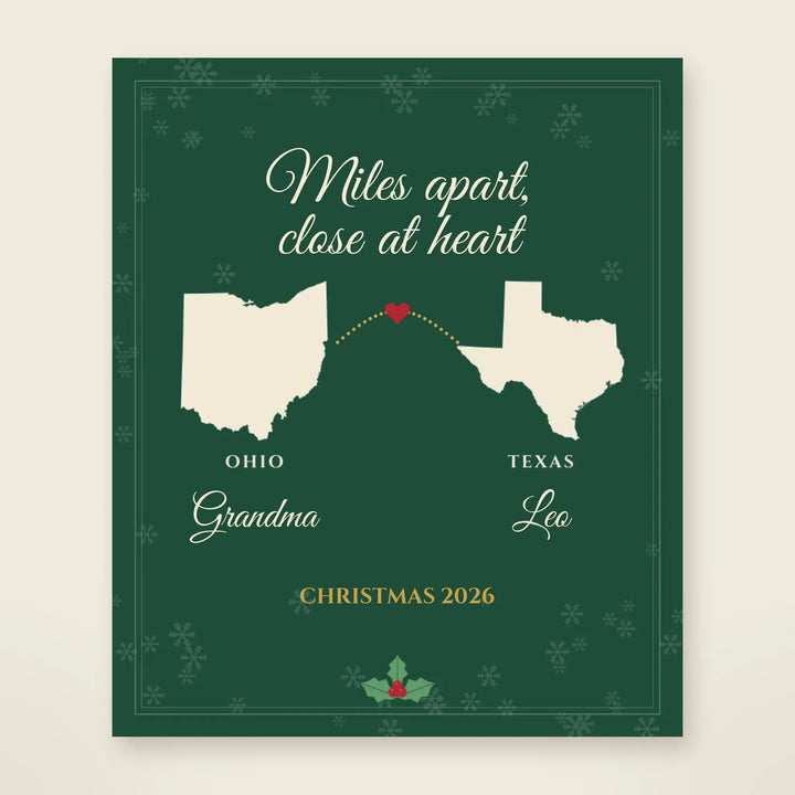 Personalized Miles Apart state to state sherpa blanket